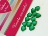 Coração Fosco Verde Esmeralda 6mm com 10 unidades