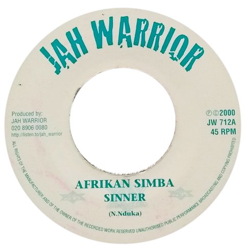 7" Afrikan Simba - Sinner/Dubbing As A Winner [VG]