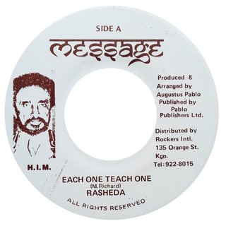 7" Rasheda/Judah & Augustus Pablo - Each One Teach One/Version (Original Press) [VG+]