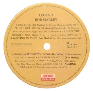 LP Bob Marley & the Wailers - Legend [VG+] - Subcultura