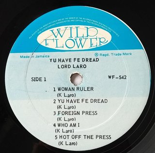 LP Lord Laro - Yu Have Fe Dread (Original Press) [VG+] na internet