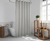 Cortina De Baño Simil Lino Gris + Ganchos Roller