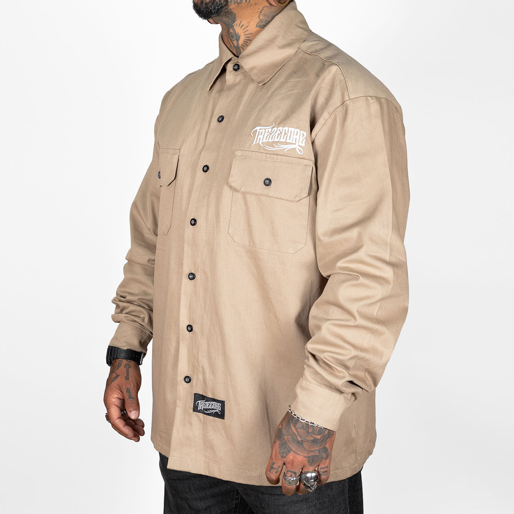 Camisa Work Shirt Treze Core - Manga Longa Bege