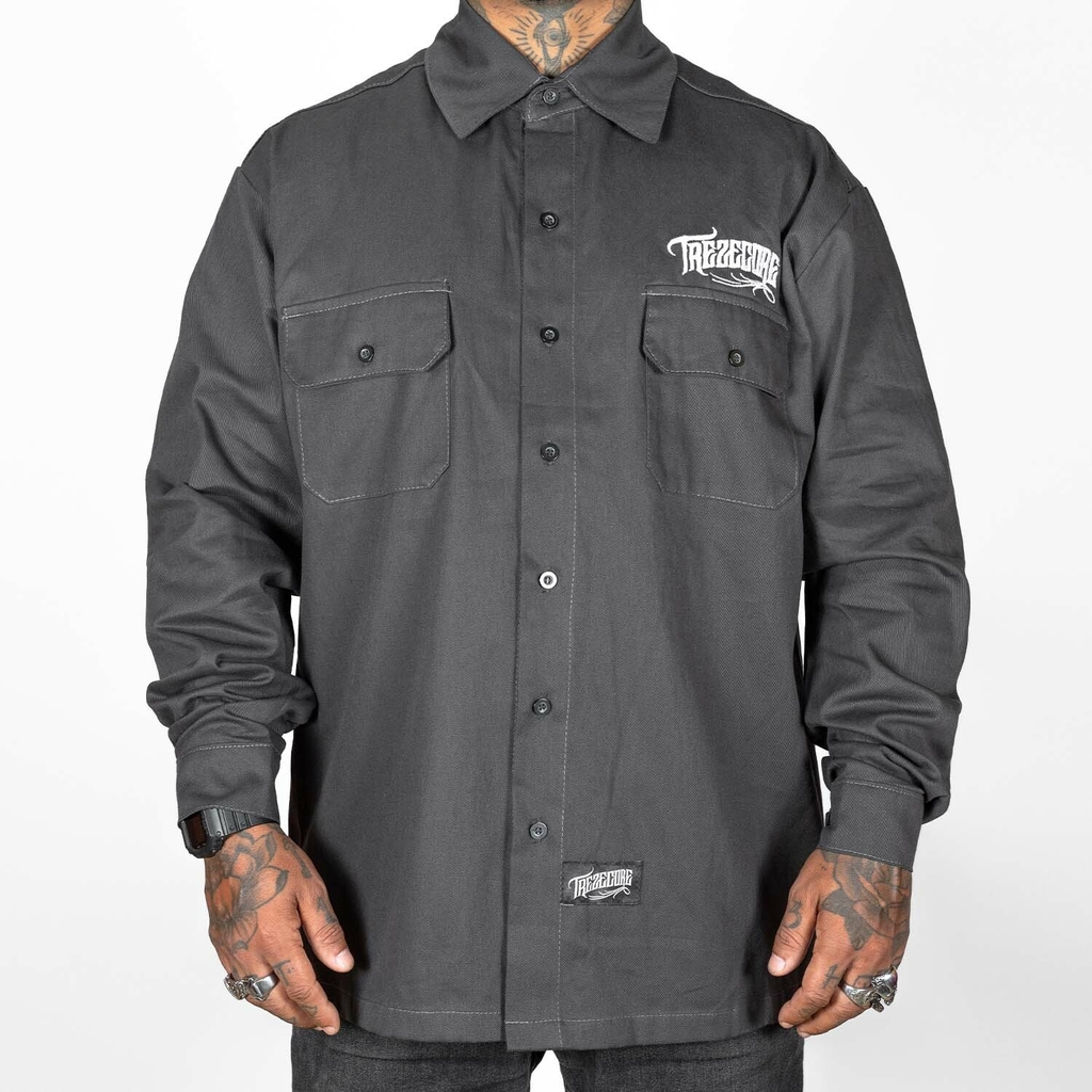 Camisa Work Shirt Treze Core - Manga Longa Cinza