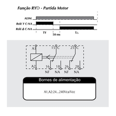 Rele de Tempo Estrela-Triângulo RYD 30 segundos 24-240vca/vcc na internet