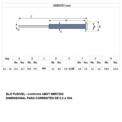 Elo Fusível Distribuição até 36,2kV 40k 500mm 5 peças na internet