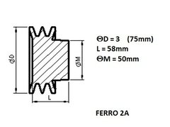 Polia Ferro Fundido 2 Canais Tipo A 75mm na internet