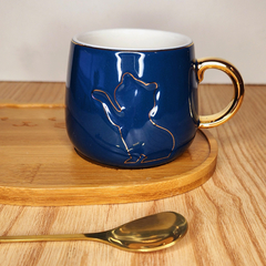 Imagen de Taza gatito con plato madera