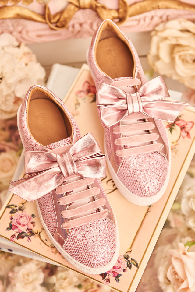 Pink glitter sneakers deals