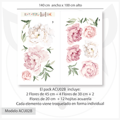 Modelo ACU02 Peonias Rosadas Acuarela - tienda online