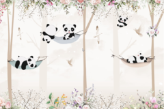 Modelo MUI61 Bosque floreado de Pandas - comprar online