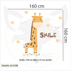 Modelo ACU58 Jirafa acuarela Smile con nubes y estrellas en internet