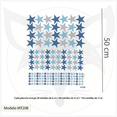 MT20B - Estrellitas Azul / Celeste / Gris - Mix medidas. en internet