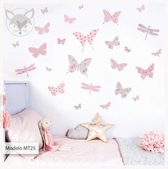 MT25 - Mariposas Shabby Rosa y Gris