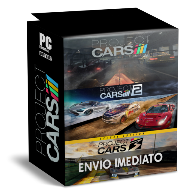 COMBO PROJECT CARS 1, 2, E 3 PC ENVIO DIGITAL