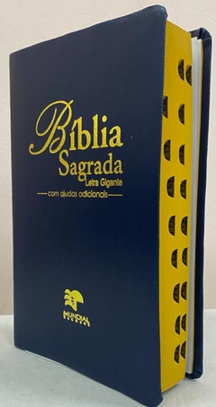 Bíblia letra gigante - capa luxo azul marinho - comprar online
