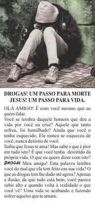 Folhetos para evangelização - Drogas! Um passo para morte (1000)