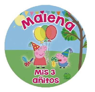 Logotipo personalizado de Peppa Pig, logotipo de cumpleaños de