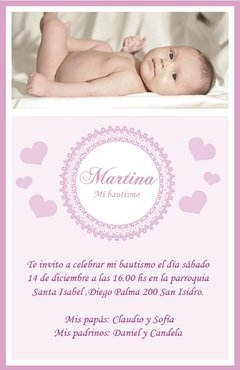 Tarjeta corazones diseño nena (TRJF0006)