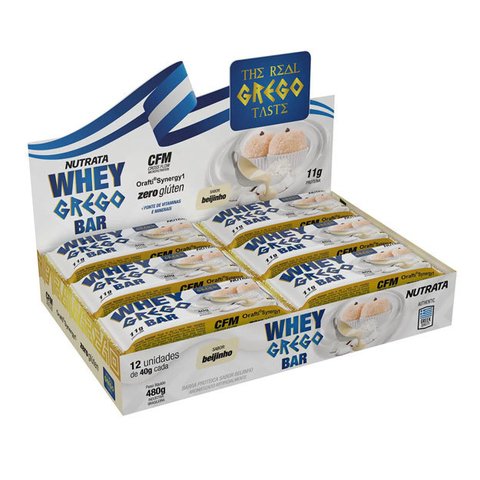 WHEY GREGO BAR 40G CAIXA(12 UNIDADES) - NUTRATA