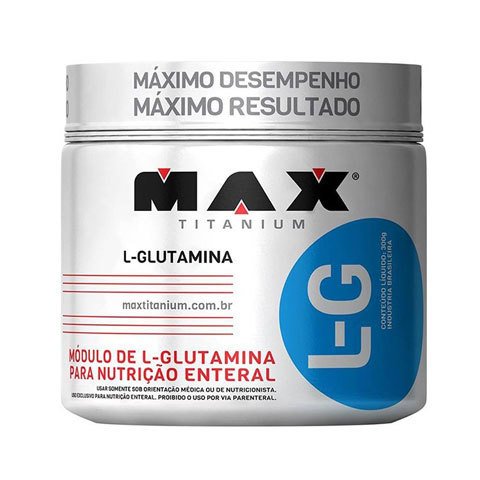 Pote com 100% L-GLUTAMINA 300G -  MAX TITANIUM