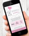 Convite Virtual - Ursinho Cinza e rosa - comprar online