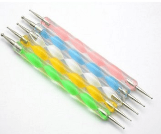 SET DE 5 PINCELES DOBLES DOTTING PARA DECORACION DE UÑAS (CH)