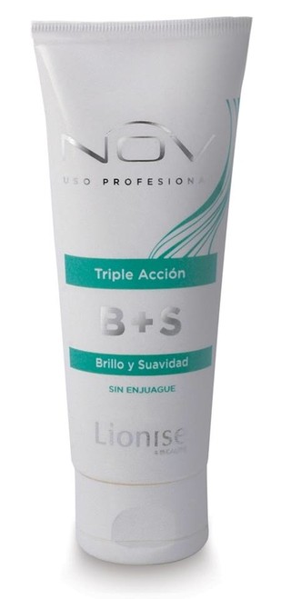 B + S BRILLO Y SUAVIDAD TRIPLE ACCION * CREMA ACONDICIONADORA SIN ENJUAGUE 100grs. MARCA NOV