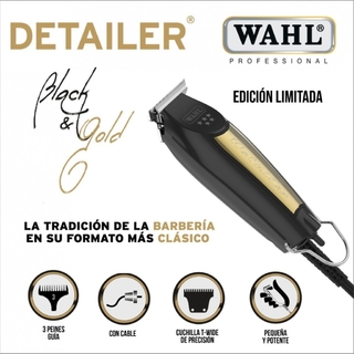 CORTADORA PATILLERA PROFESIONAL MARCA WAHL MODELO DETAILER BLACK & GOLD SERIE 5 STAR CON CABLE * EDICION LIMITADA