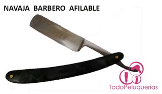 NAVAJA TRADICIONAL BARBERO HOJA ENTERA AFILABLE MANGO SIMIL MARMOL GRIS MARCA FORTEX MODELO 5165