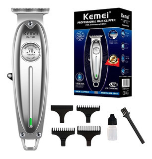 CORTADORA PATILLERA TRIMMER RECARGABLE USB MARCA KEMEI MODELO 70 YEARS KM-1949 ó KM-9939 + ACCESORIOS (SA)