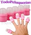 10 CAPSULAS / DEDALES CON CIERRE DE GOMA PARA REMOVER ESMALTE SEMIPERMANENTE ó UÑAS ACRILICAS MODELO 1321 - TODOPELUQUERIAS