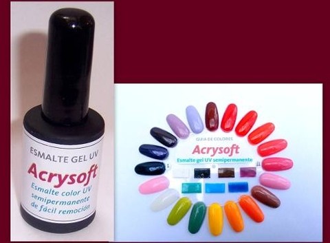 ESMALTE Permanente para Uñas Marca ACRILAB linea Acrysoft por 11ml Para secado con Cabina Uv SEMIPERMANENTE