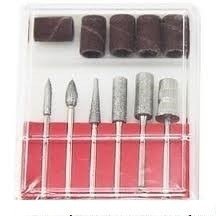 SET 6 FRESAS METALICAS + 6 LIJAS PARA MINITORNO DE MANO * MANICURIA UÑAS (CH) en internet