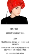 GORRO ELECTRICO TERMICO ACOLCHADO PARA BAÑO DE CREMA ó SHOCK QUERATINA * REEMPLAZA AL VAPORIZADOR DE CASCO (650) (OT)