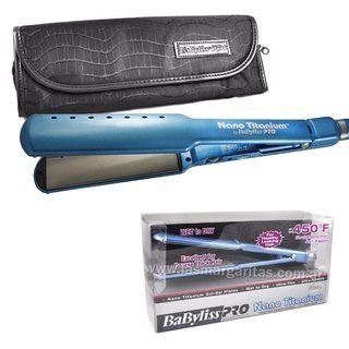 PLANCHA MARCA BABYLISS NANOTITANIUM 230°C PARA PELO HUMEDO Y SECO MODELO 2073 + BOLSO PARA GUARDADO/TRASLADO (BY)