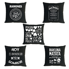 Funda de almohadon negro 40x40