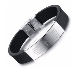 Jewelora* 4352 Pulseira Masculina Aço Inox Oração Cruz - comprar online