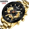 Nibosi* 2379 Relógio Masculino Aço Inox Dourado