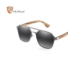 Hu Wood* 8039 Óculos de Sol Masculino Quadrado Madeira & Aço inox Polarizado - comprar online