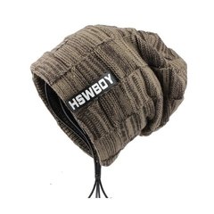 Hswboy* 2830 Gorro Masculino Lã Xadrez Forro Aveludado na internet