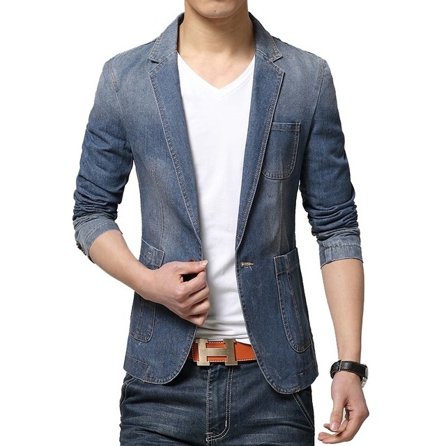Blazer jeans cheap masculina