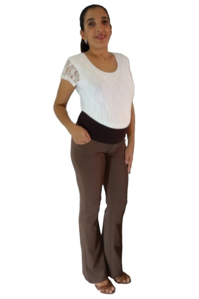 Cal a flare oxford para gr vida. Moda Gestante Fashion