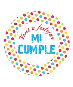 Invitación cumpleaños redonda - tienda online