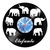 Relógio De Parede - Disco de Vinil - Animais - Elefantes - VAN-191