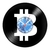 Relógio De Parede - Disco de Vinil - Escritório - Moeda Bitcoin - VEC-024