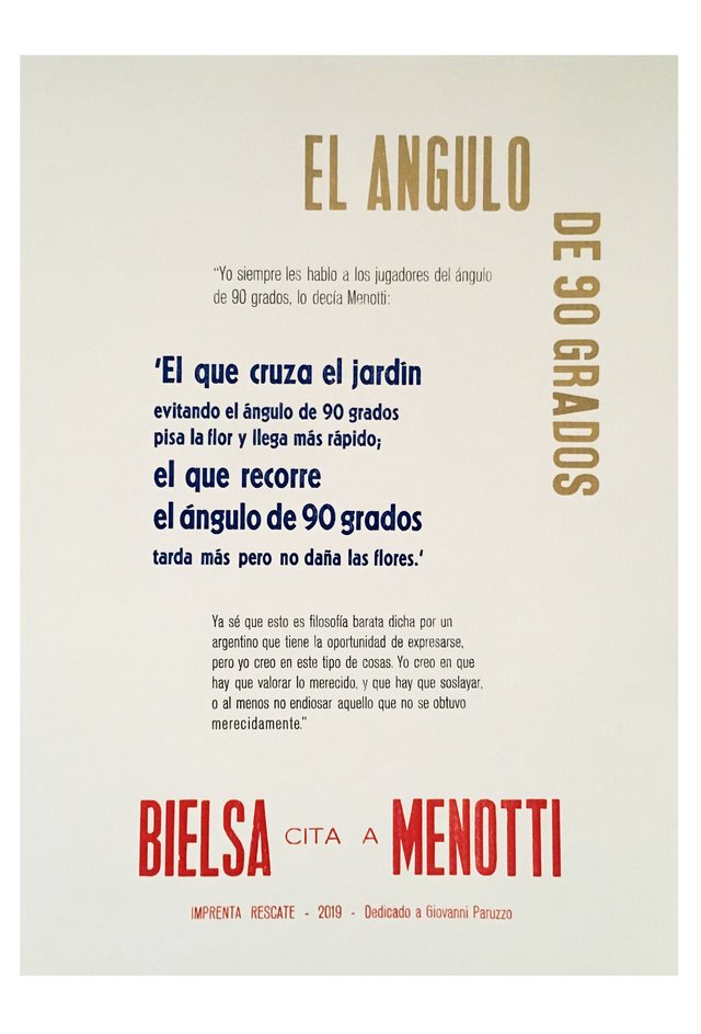 El ángulo de 90 grados - Bielsa cita a Menotti (papel)
