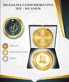 Medalha comemorativa 165 anos Igreja Evangélica Fluminense bronze dourada