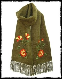 Bufanda de lana de alpaca verde - comprar online