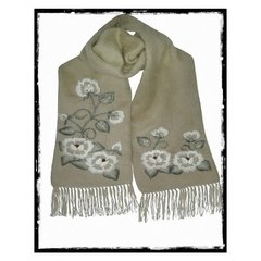 Bufanda de alpaca beige y camel